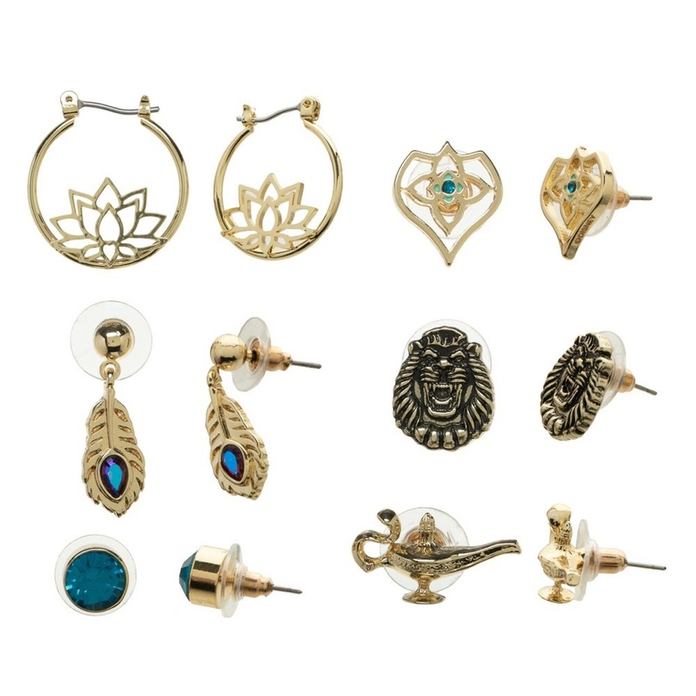 Disney Aladdin Princess Jasmine Earrings 6 Pack